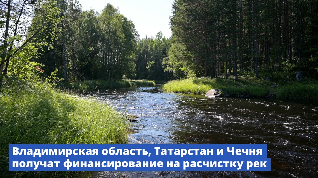 Владимирская область, Татарстан и Чечня получат дополнительно 135 млн рублей на расчистку рек.