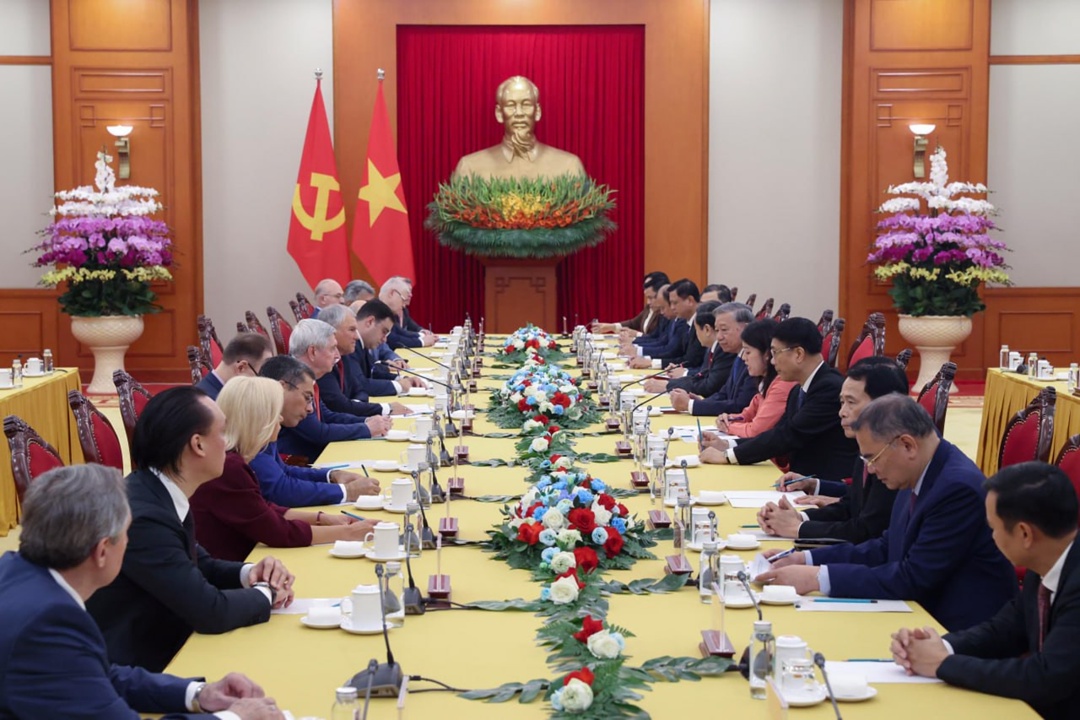 Состоялась встреча Председателя ГД Вячеслава Володина и Генерального секретаря Коммунистической партии Вьетнама То Лама.