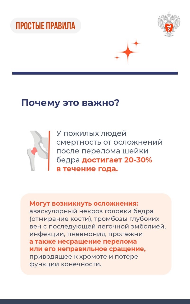 #ПростыеПравила: Что пожилым делать при переломе шейки бедра