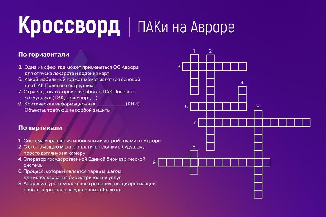 Разгадываем кроссворд про Аврору, ПАКи и Биометрию