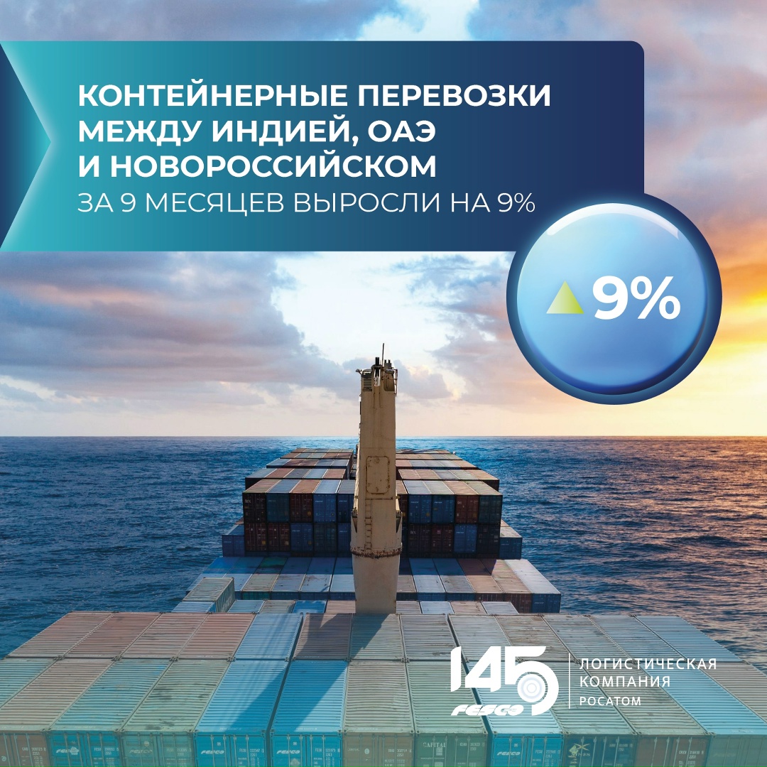 Контейнерные перевозки FESCO между Индией, ОАЭ и Новороссийском выросли на 9%