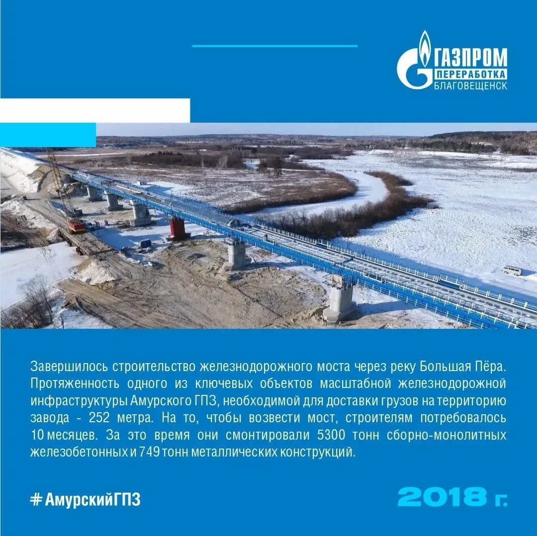 Завершение строительства железнодорожного моста через реку Большая Пёра, доставка первой партии крупногабаритного технологического оборудования, создание…
