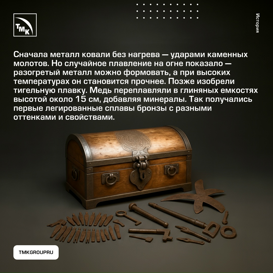 На стыке каменного и бронзового веков человечество сделало решающий шаг на пути технологического прогресса — покорило металлы.