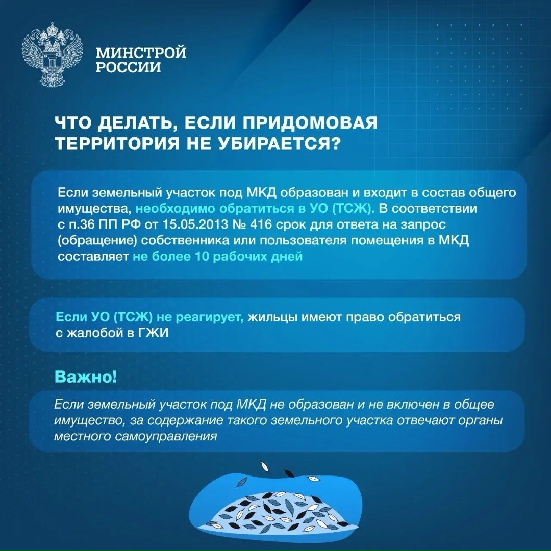 Уборка листвы во дворах многоквартирных домов является не только эстетической задачей, но и важной мерой для поддержания комфорта и безопасности жителей
