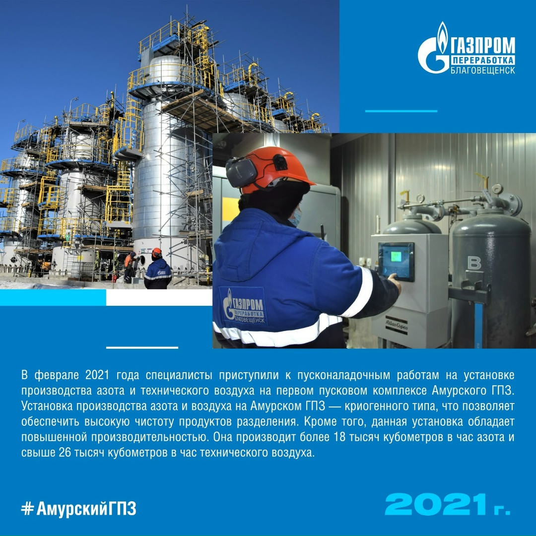 ️ИСТОРИЯ АМУРСКОГО ГПЗ - 2021 ГОД ️2021 год стал знаковым для Амурского ГПЗ и всего Приамурья.