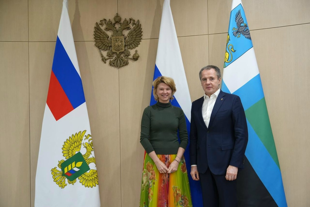 В Минсельхозе прошла рабочая встреча Оксаны Лут и губернатора Белгородской области Вячеслава Гладкова