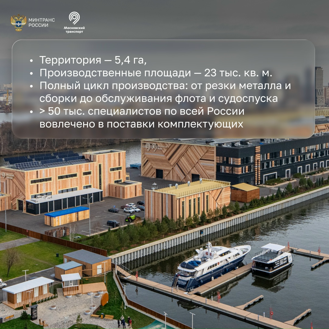 В столице запущена Московская верфь — высокотехнологичное предприятие по производству и обслуживанию электрических судов