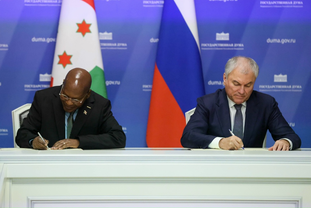 Председатель Государственной Думы Вячеслав Володин провел встречу с Председателем Национальной Ассамблеи Республики Бурунди Желазом Даниэлем Ндабирабе