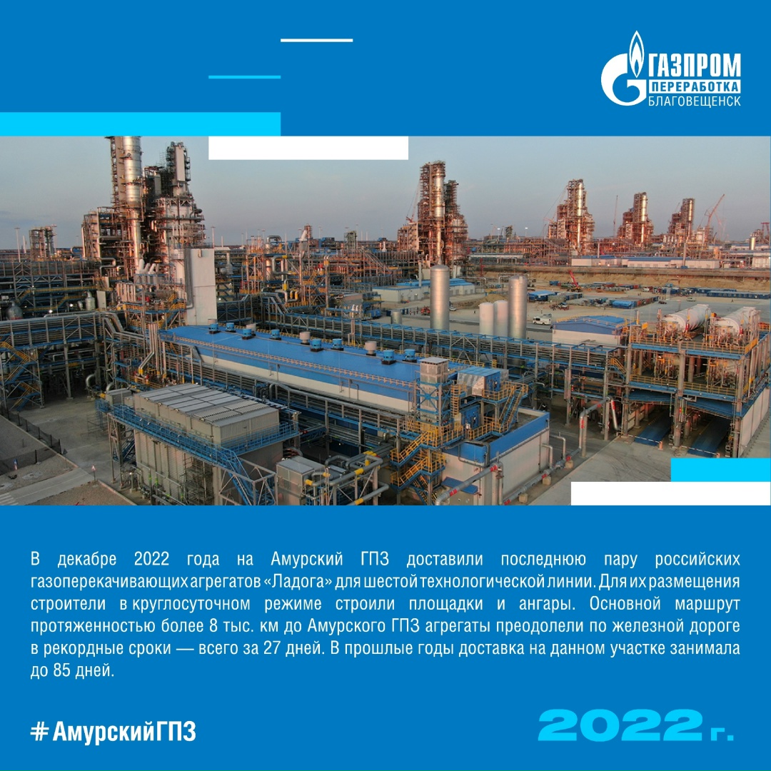 ИСТОРИЯ АМУРСКОГО ГПЗ - ГОД 2022 Продолжаем делиться с вами интересными деталями из истории строительства одного из крупнейших в мире газоперерабатывающих…