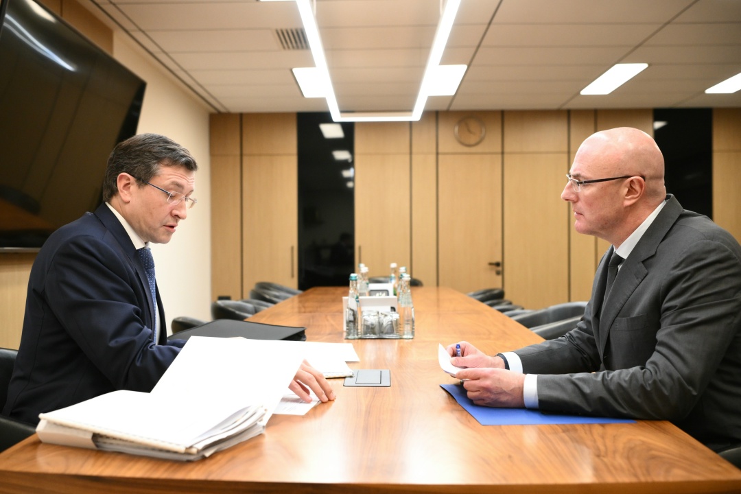 Дмитрий Чернышенко провел рабочую встречу с губернатором Нижегородской области Глебом Никитиным.