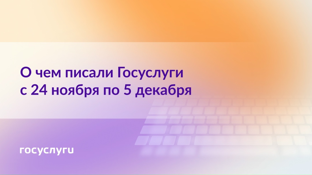 О чем писали Госуслуги с 24 ноября по 5 декабря