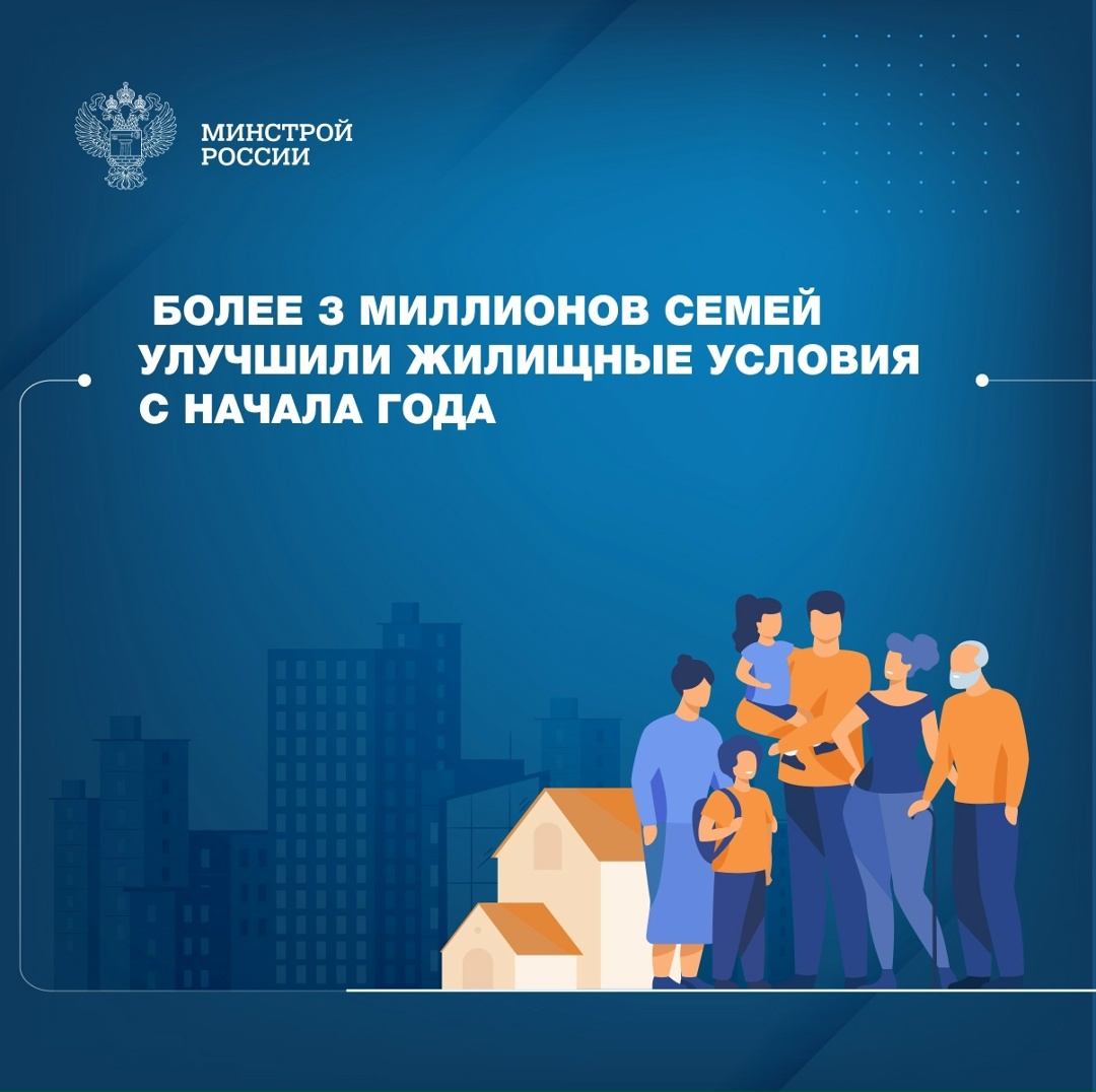С начала 2025 года благодаря реализации национального проекта «Инфраструктура для жизни» свои жилищные условия смогли улучшить более 3 миллионов российских…