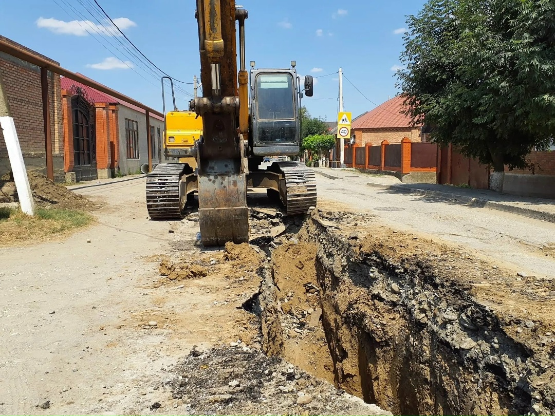 Строительная готовность новой системы водоотведения в селе Серноводское Чеченской Республики составляет около 50%