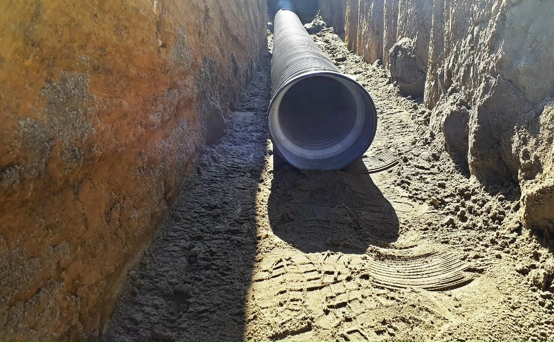 Строительная готовность новой системы водоотведения в селе Серноводское Чеченской Республики составляет около 50%