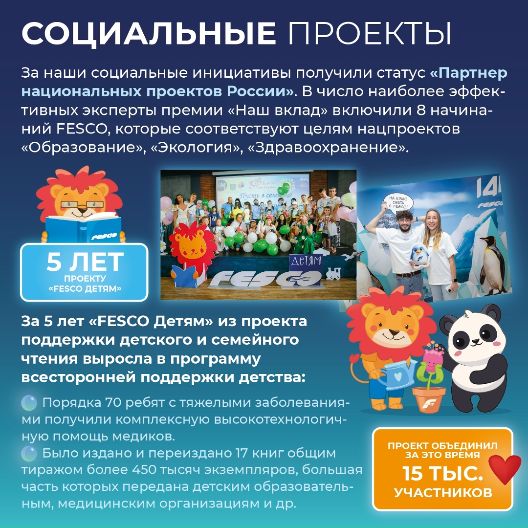 Детские улыбки – это всегда в самое сердечко! Ради них стоит затевать такие большие и добрые проекты, как наш «FESCO Детям»