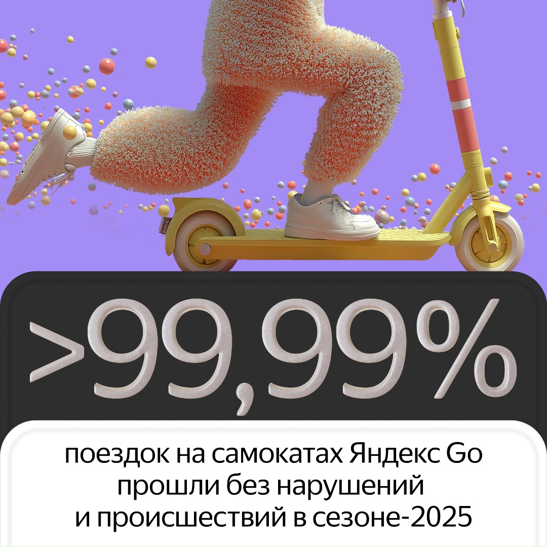 Мы продолжаем делать аренду самокатов в Яндекс Go безопаснее. И вот какие решения мы внедрили в этом сезоне и какие результаты получили: yandex
