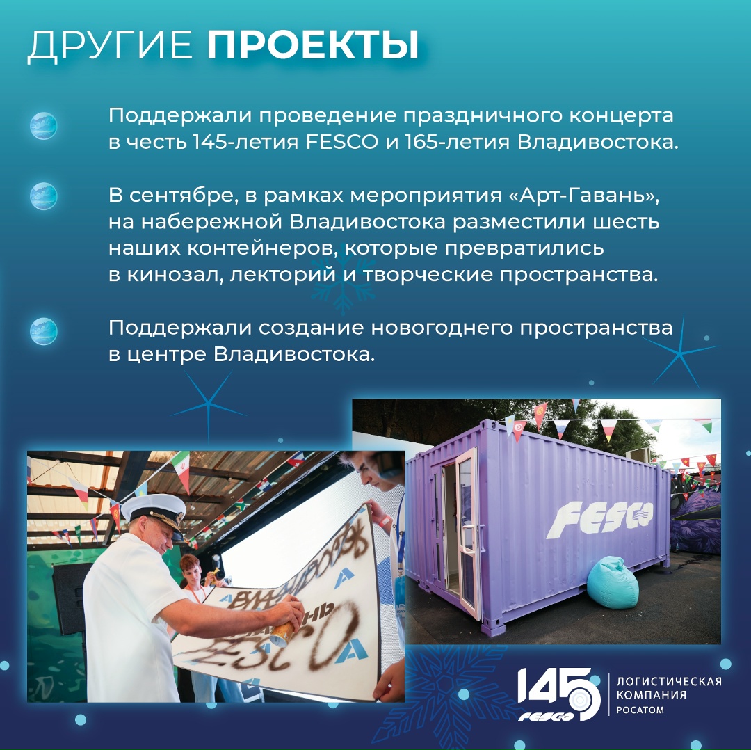 Дальний Восток – сердце FESCO С особым трепетом открываем восьмой пазл — он посвящён проектам, которые мы реализовали в Приморье в юбилейный год