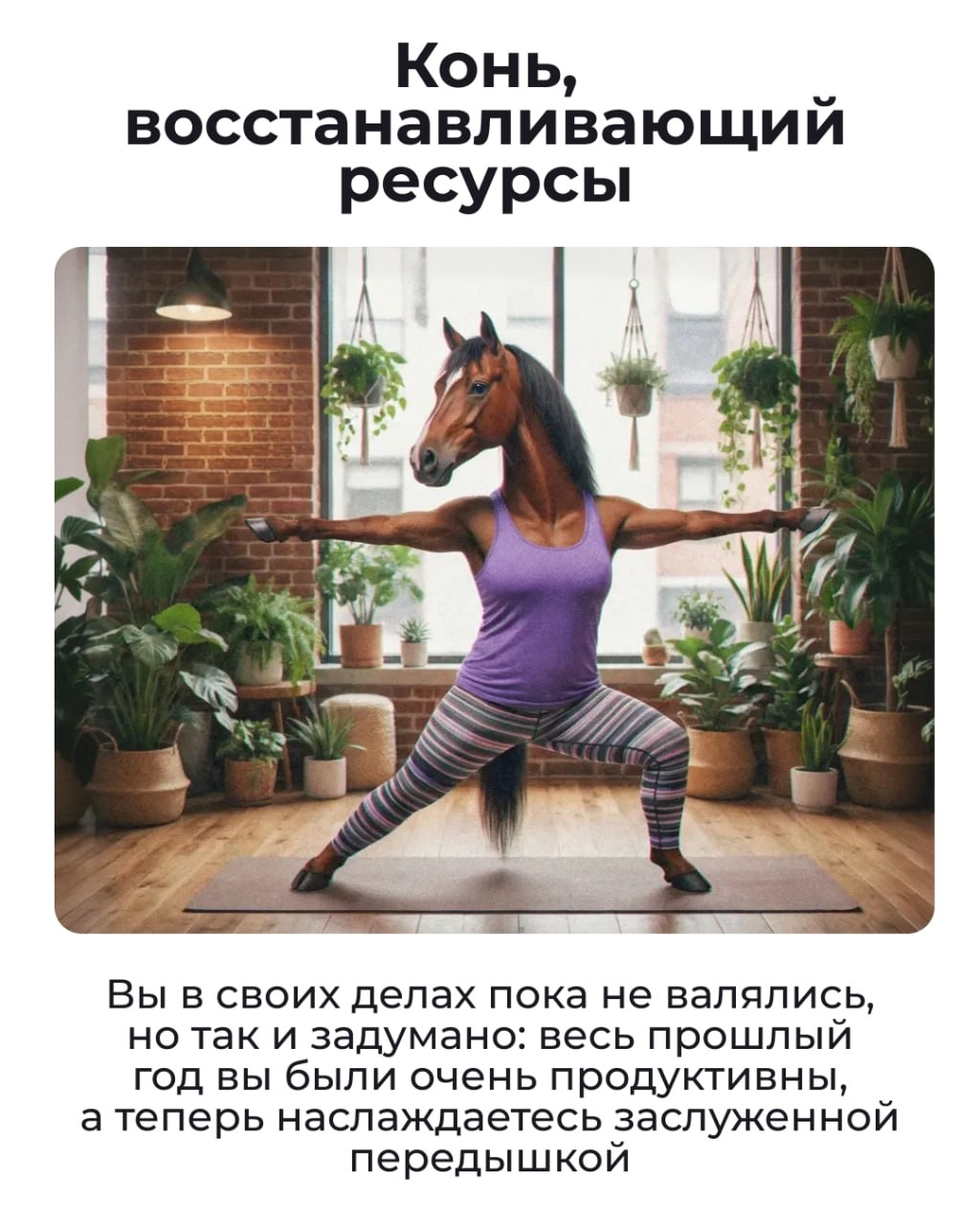 Состояние на начало 2026 года — Лошадь