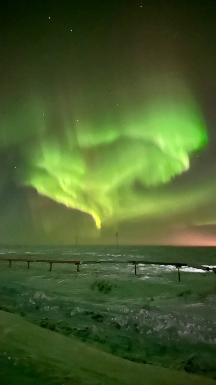 Шедевры астрофотографии Павел Тарасов, оператор по добыче нефти и газа ЛУКОЙЛа, поймал Северное сияние над Харьягинским месторождением.