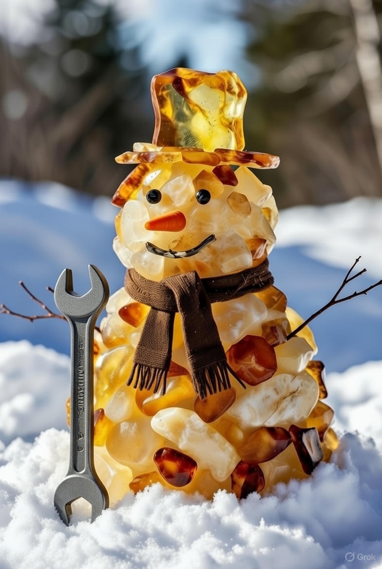 «Солнечные» помощники Деда Мороза Представьте, если бы Янтарный комбинат Ростеха вдруг выпустил фигурки снеговиков из балтийского самоцвета.