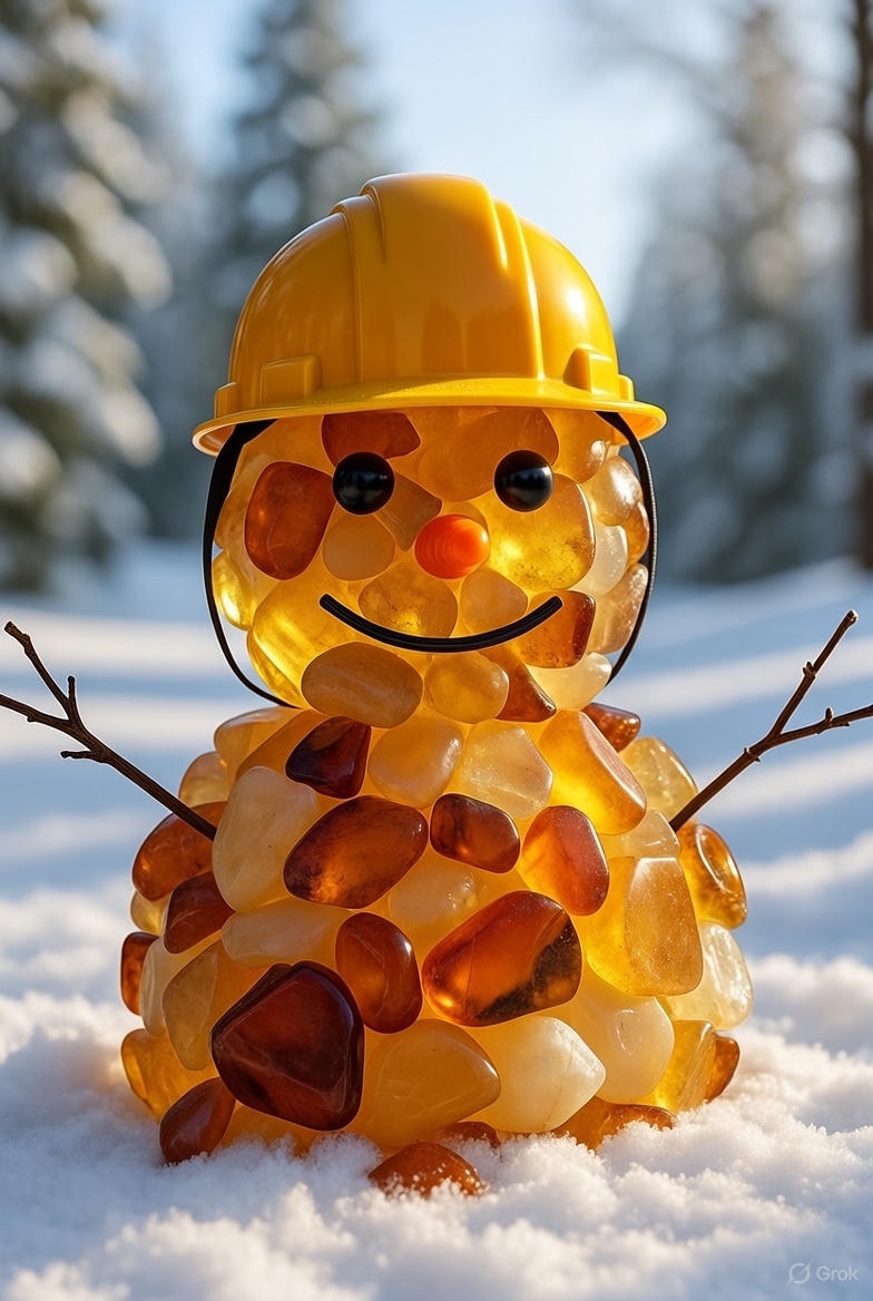 «Солнечные» помощники Деда Мороза Представьте, если бы Янтарный комбинат Ростеха вдруг выпустил фигурки снеговиков из балтийского самоцвета.