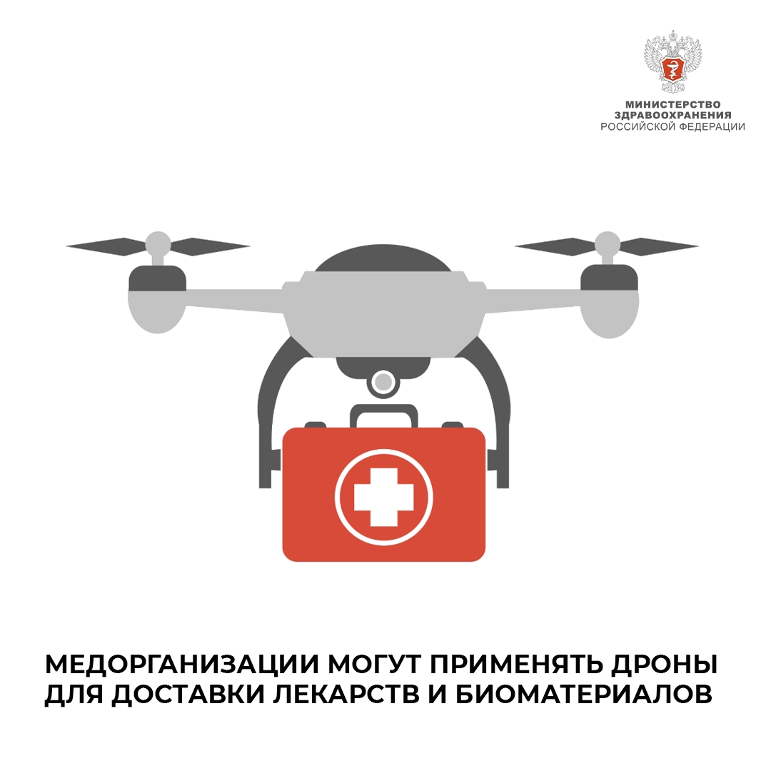 Медорганизации могут применять дроны для доставки лекарств и биоматериалов
