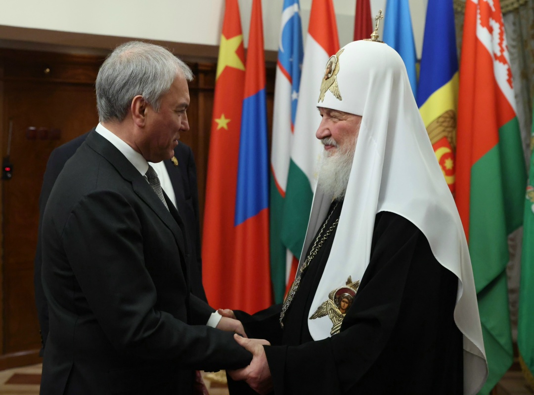 Председатель Государственной Думы Вячеслав Володин встретился с предстоятелем Русской Православной Церкви, Патриархом Московским и всея Руси Кириллом и…