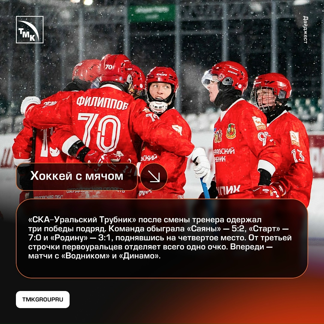 ТМК — за спорт! Как обычно в середине недели делимся главными новостями из жизни любимых клубов.