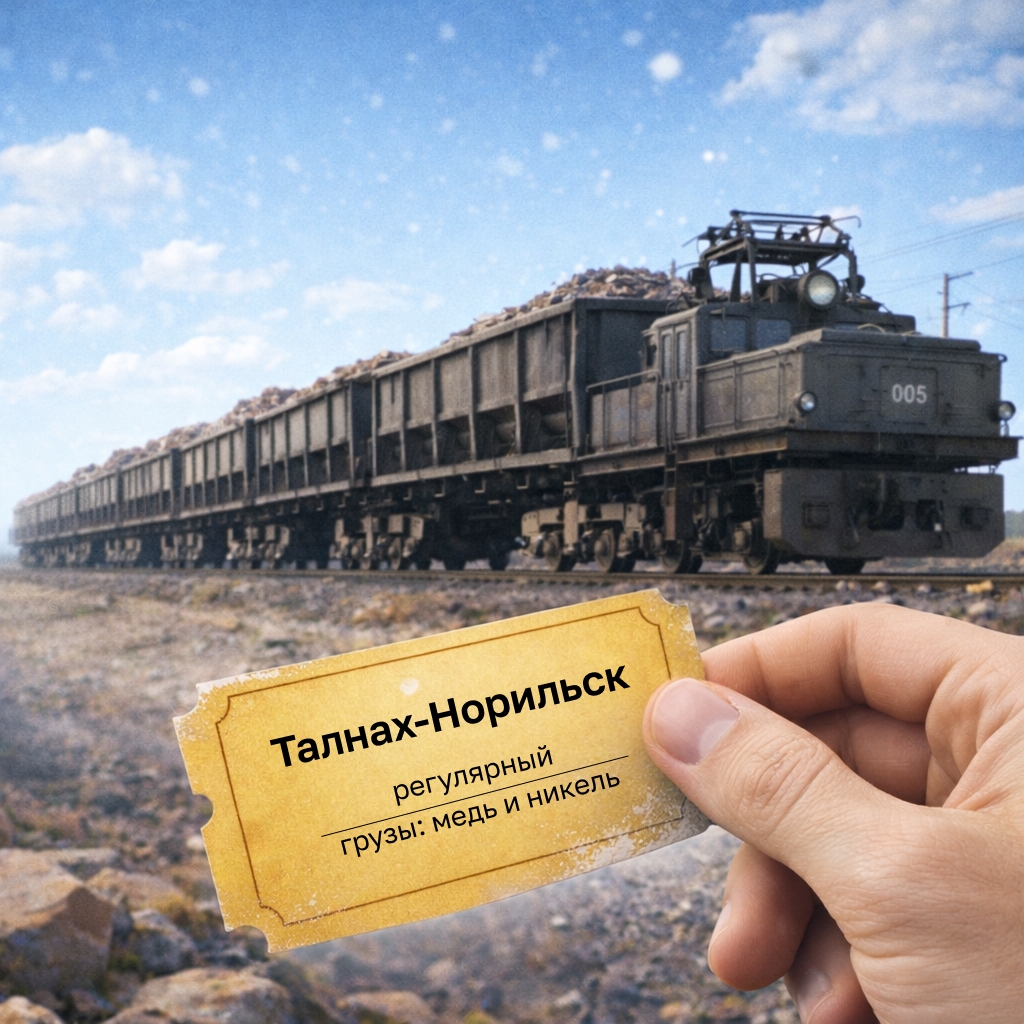 Станция Талнах Итак, наш состав с ценными грузами движется по Норильской железной дороге! И первая остановка — район с богатейшими запасами руды