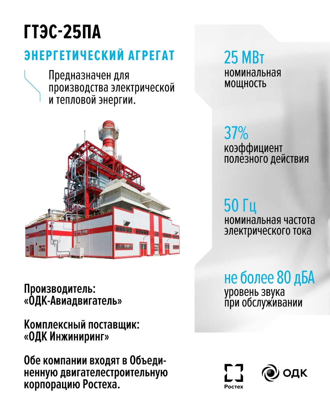 Обеспечить бесперебойной энергией промышленные объекты — главная задача ГТЭС-25ПА Объединенной двигателестроительной корпорации (входит в Ростех).
