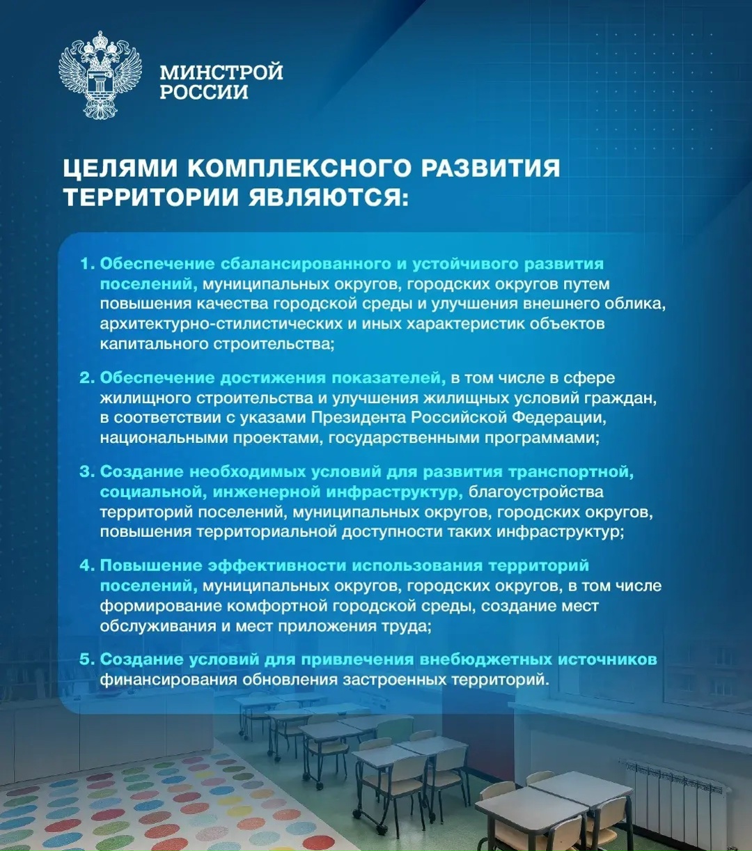 Программа комплексного развития территорий (КРТ) реализуется в России с 2020 года