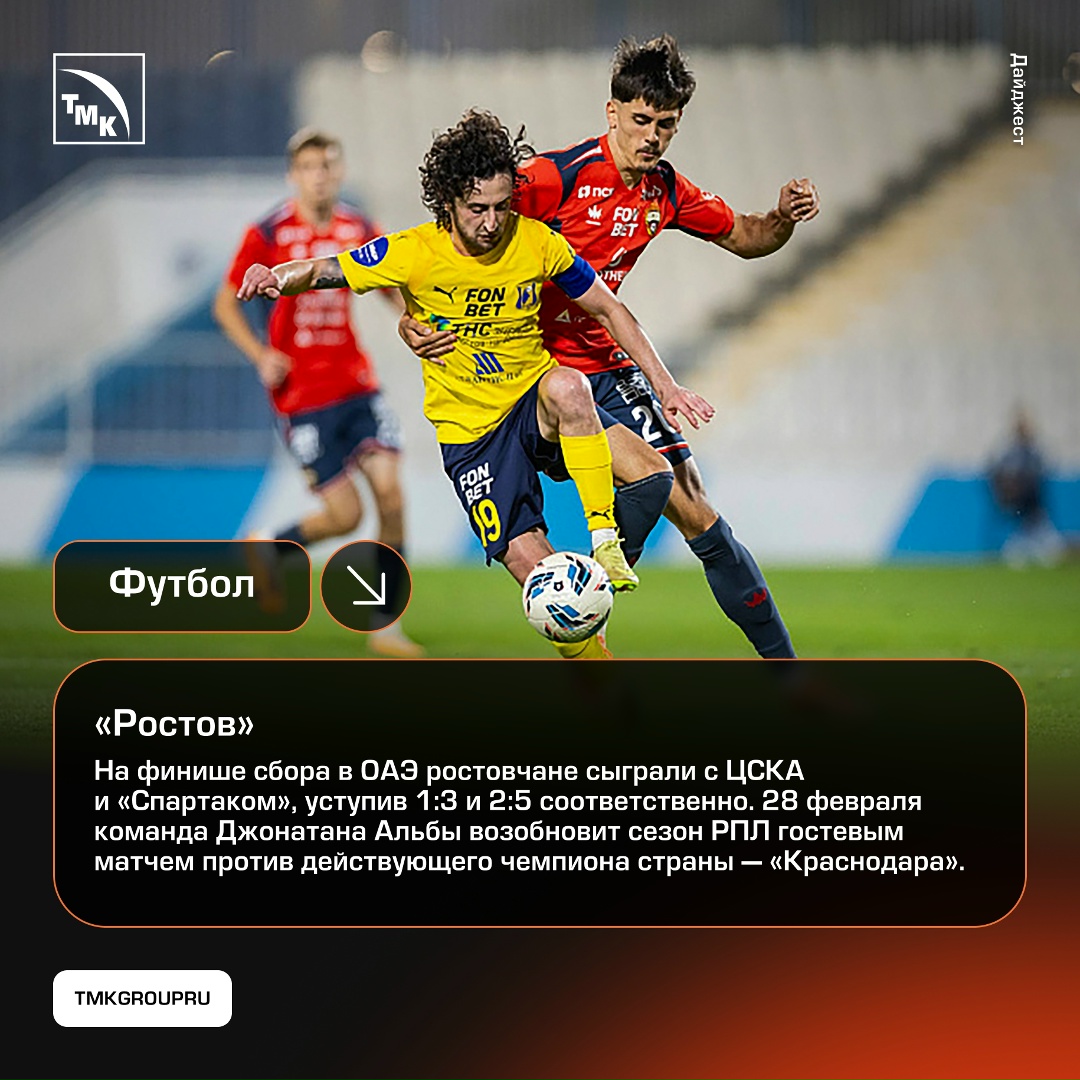 Болеем за любимые команды и поддерживаем их информационно — а значит, настало время еженедельного спортивного обзора ТМК.