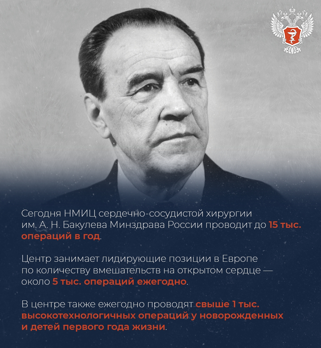Как человек с добрым сердцем спасал сердца других: история основателя НМИЦ сердечно-сосудистой хирургии им. А.Н. Бакулева Минздрава России