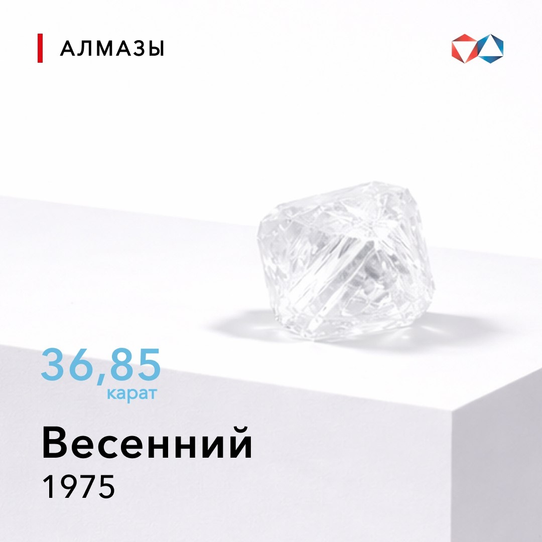 2 марта 1975 года был найден алмаз «Весенний» весом 36,85 карата