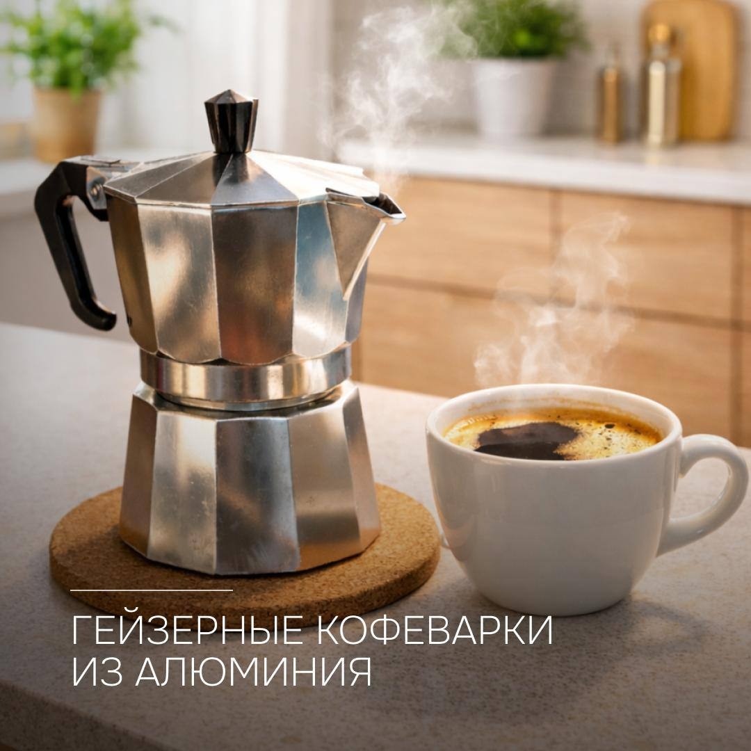 Эспрессо — крепковат, кофе из пуровера — жидковат, а капельная кофеварка неприемлема? Тогда гейзер — это лучший вариант