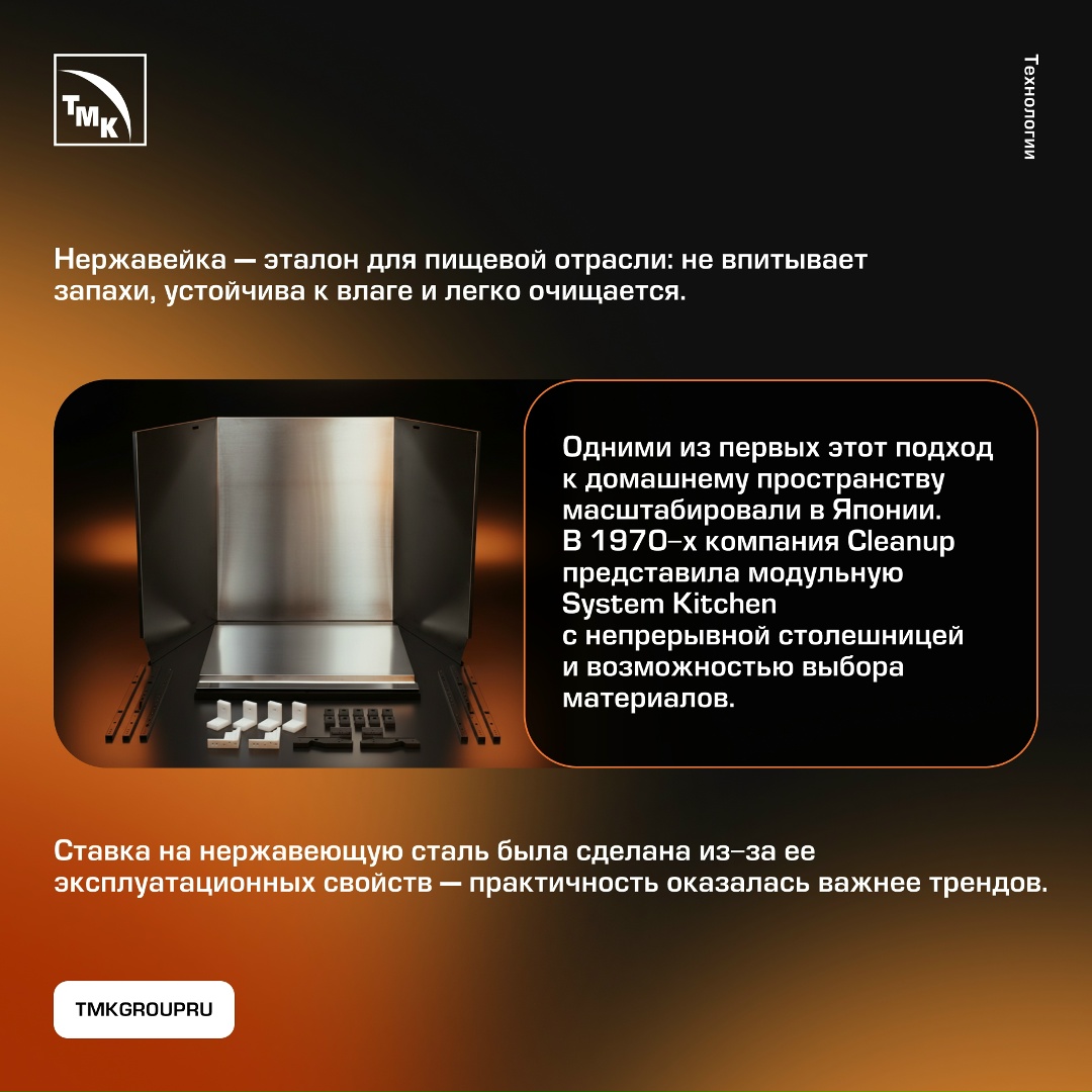 Когда мы слышим выражение «кухня из нержавеющей стали», чаще представляем ресторан