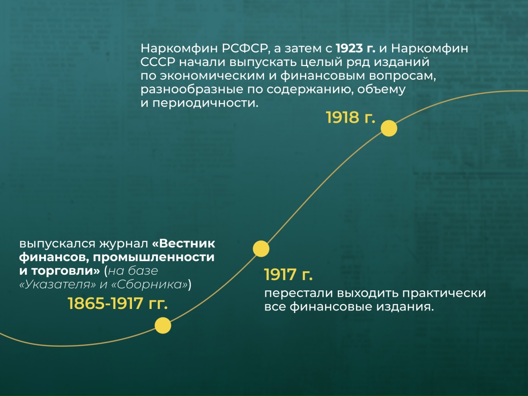 Журналу «Финансы»100 лет В этом году ведомственный журнал Минфина России «Финансы» отмечает вековой юбилей. Но его история началась намного раньше – в 1865 г.