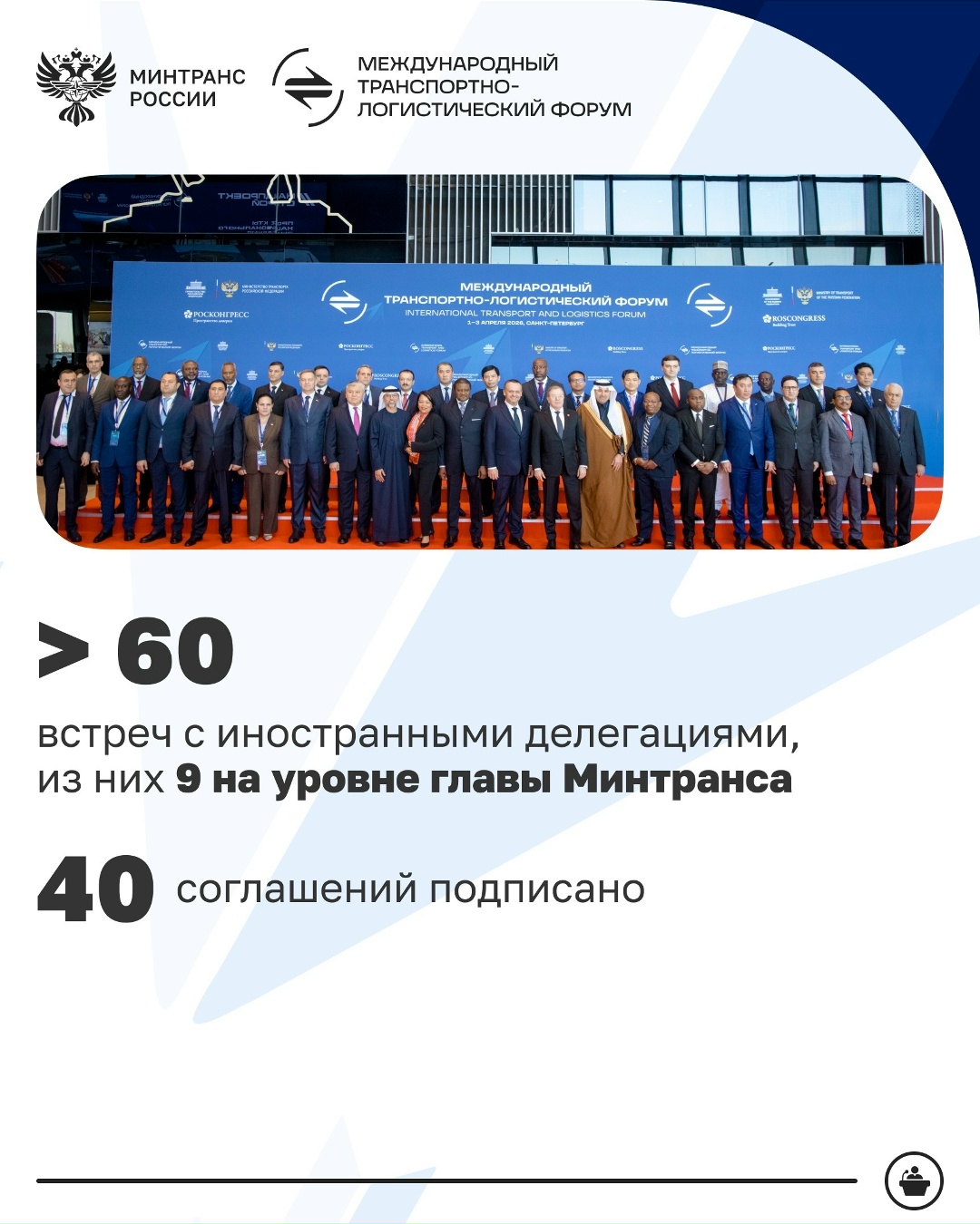 МТЛФ-2026 в цифрах: самые яркие итоги С 1 по 3 апреля в КВЦ «Экспофорум» в Санкт-Петербурге прошел первый Международный транспортно-логистический форум – одно…
