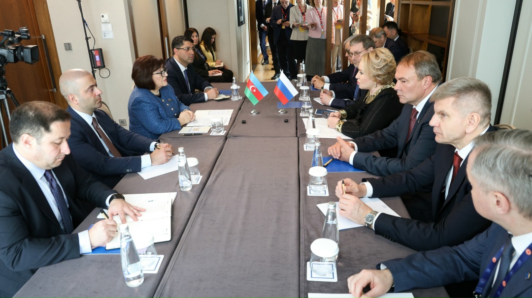 Председатель Совета Федерации Валентина Матвиенко провела встречу с Председателем Милли Меджлиса Азербайджанской Республики Сагибой Гафаровой
