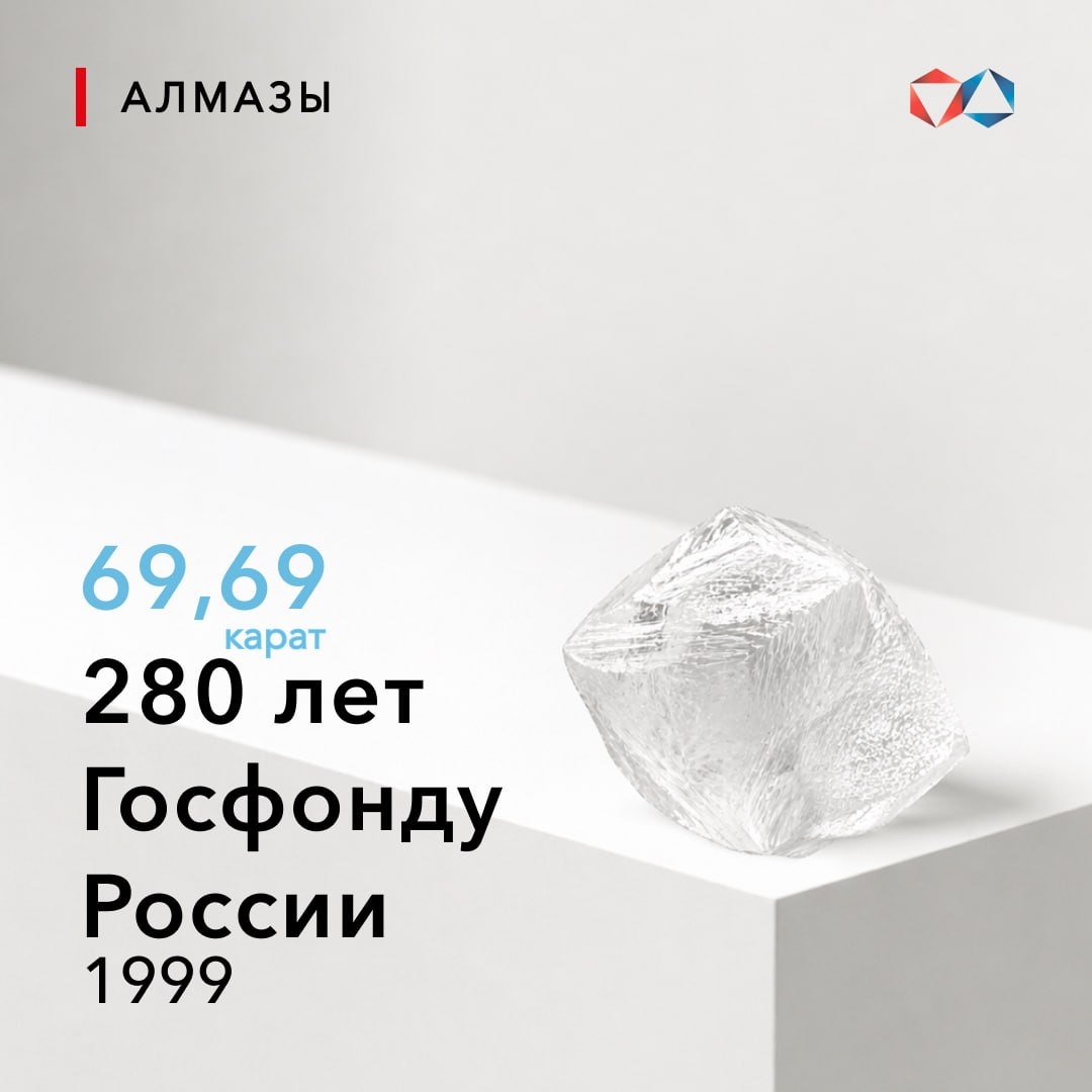23 апреля 1999 года найден алмаз «280 лет Госфонду России» весом 69,69 карат