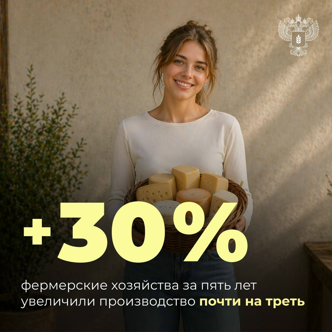 Фермерские хозяйства за пять лет нарастили производство почти на треть