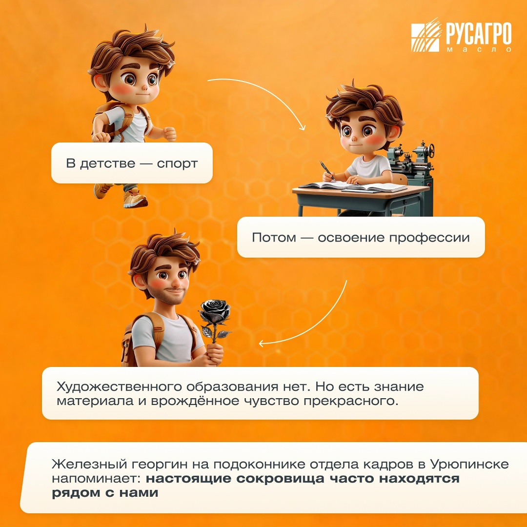 Однажды на подоконнике заметили металлические цветы — утончённые, почти ювелирная работа. На вопрос «Кто сделал?» последовал ответ: «Антон Федотов».