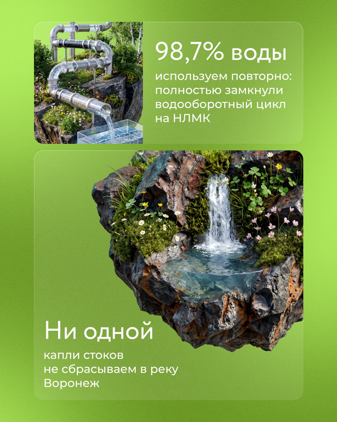 Уровень рециклинга на НЛМК — более 99%. А с 2000 года образование вторсырья сократилось в 36 раз.