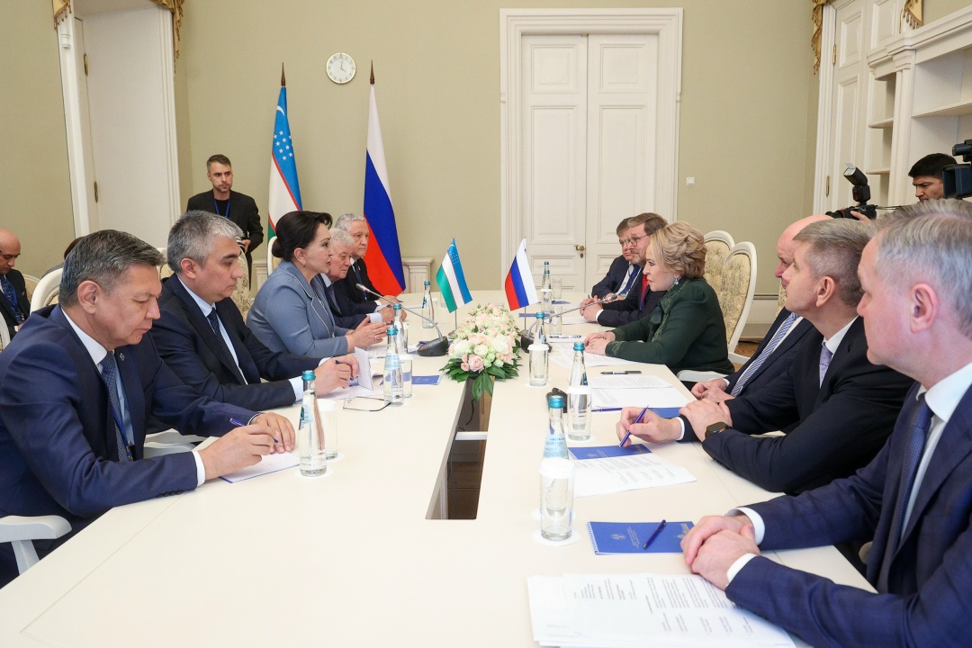 Состоялась встреча Председателя Совета Федерации Валентины Матвиенко с Председателем Сената Олий Мажлиса Республики Узбекистан Танзилой Нарбаевой