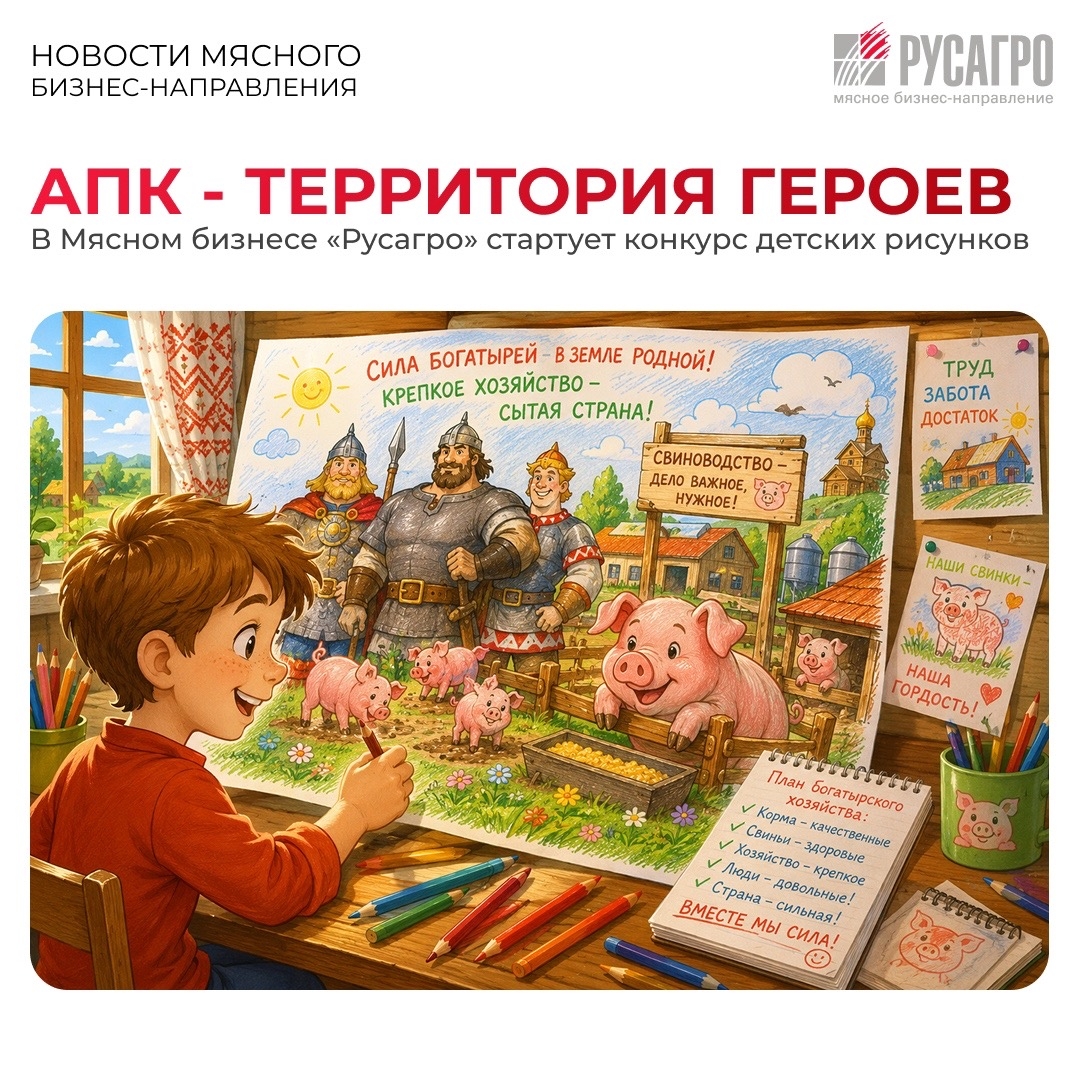 В преддверии Международного дня защиты детей Мясной бизнес «Русагро» запускает творческий конкурс для детей сотрудников компании.