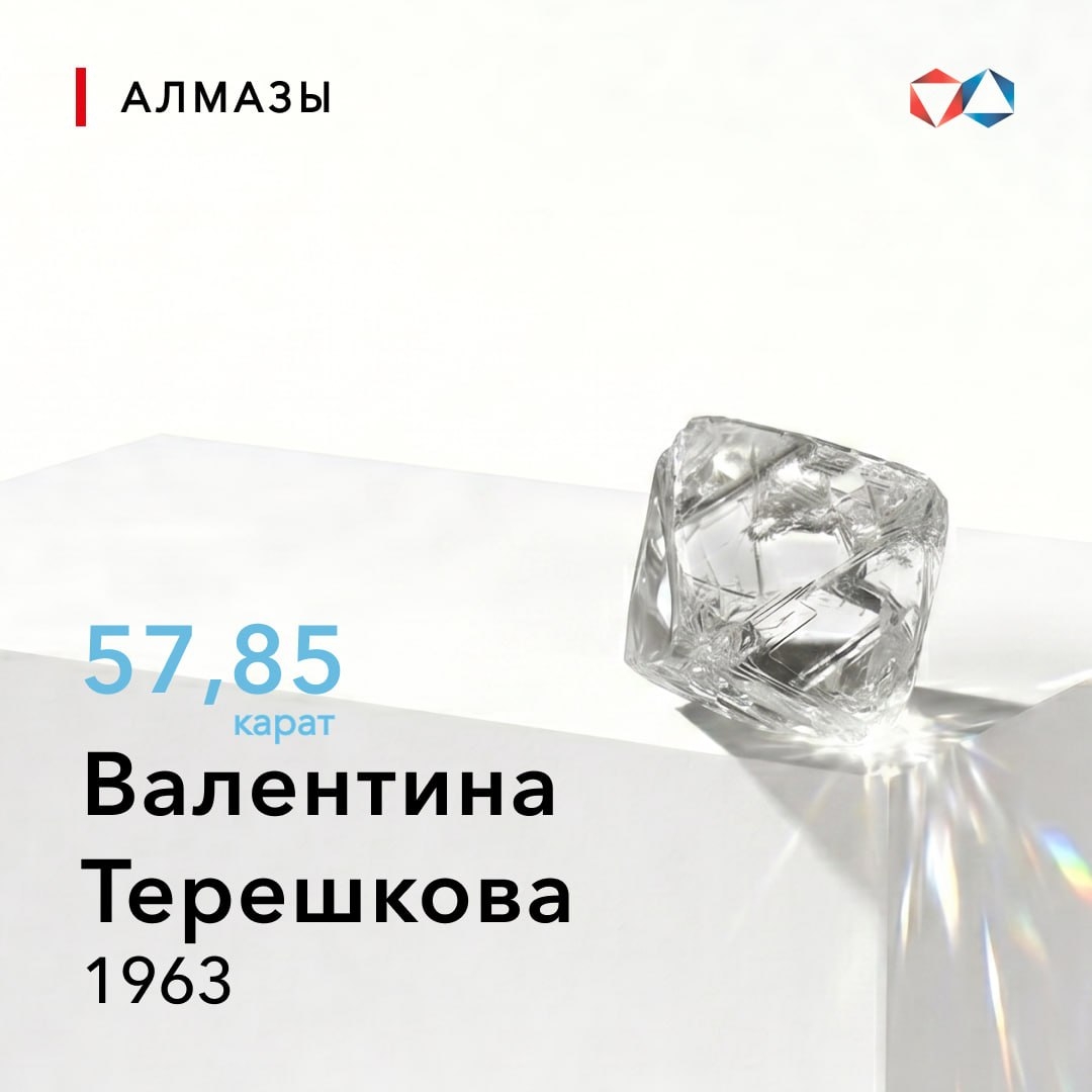 10 июня 1963 года найден алмаз «Валентина Терешкова» весом 51,85 карата
