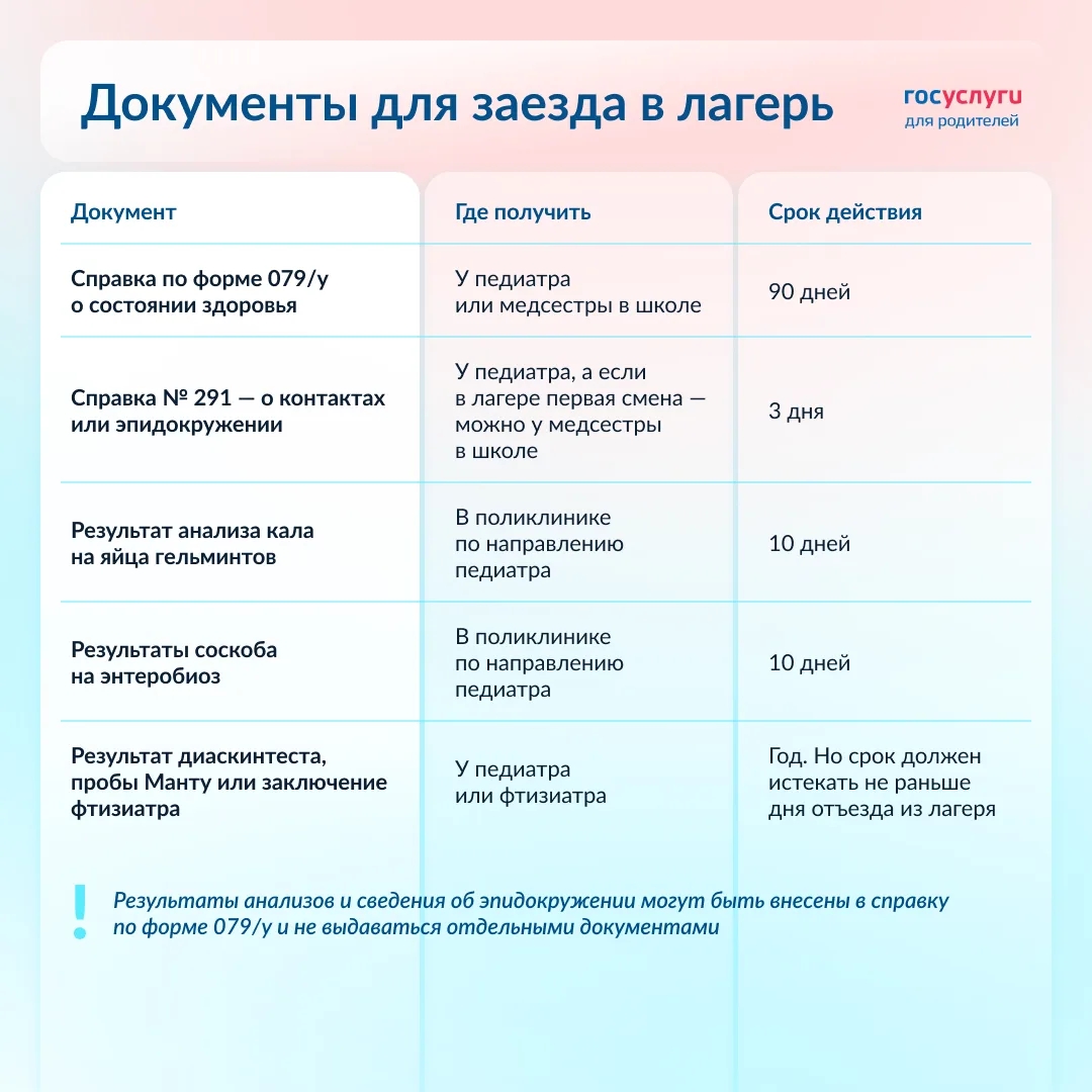 Ребенок едет в лагерь: подготовьте документы заранее