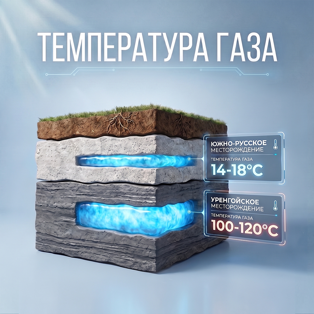 Глубоко под землей в пластах породы скапливается газ. Там холодно или жарко