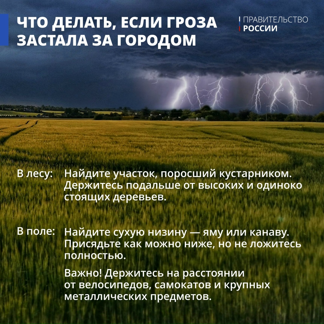 Летние грозы часто приходят внезапно. Сильный ливень, шквалистый ветер и молнии требуют особого внимания к правилам личной безопасности.