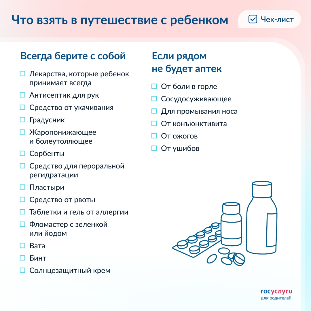 Аптечка, переходник и горшок: что взять в отпуск с детьми